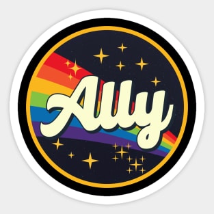 Ally // Rainbow In Space Vintage Style Sticker